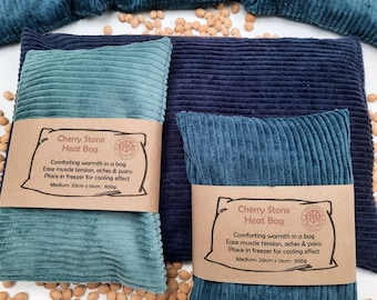 Cherry Stone Heat Pack: 100% Natural Corduroy Warmth Therapy Bag