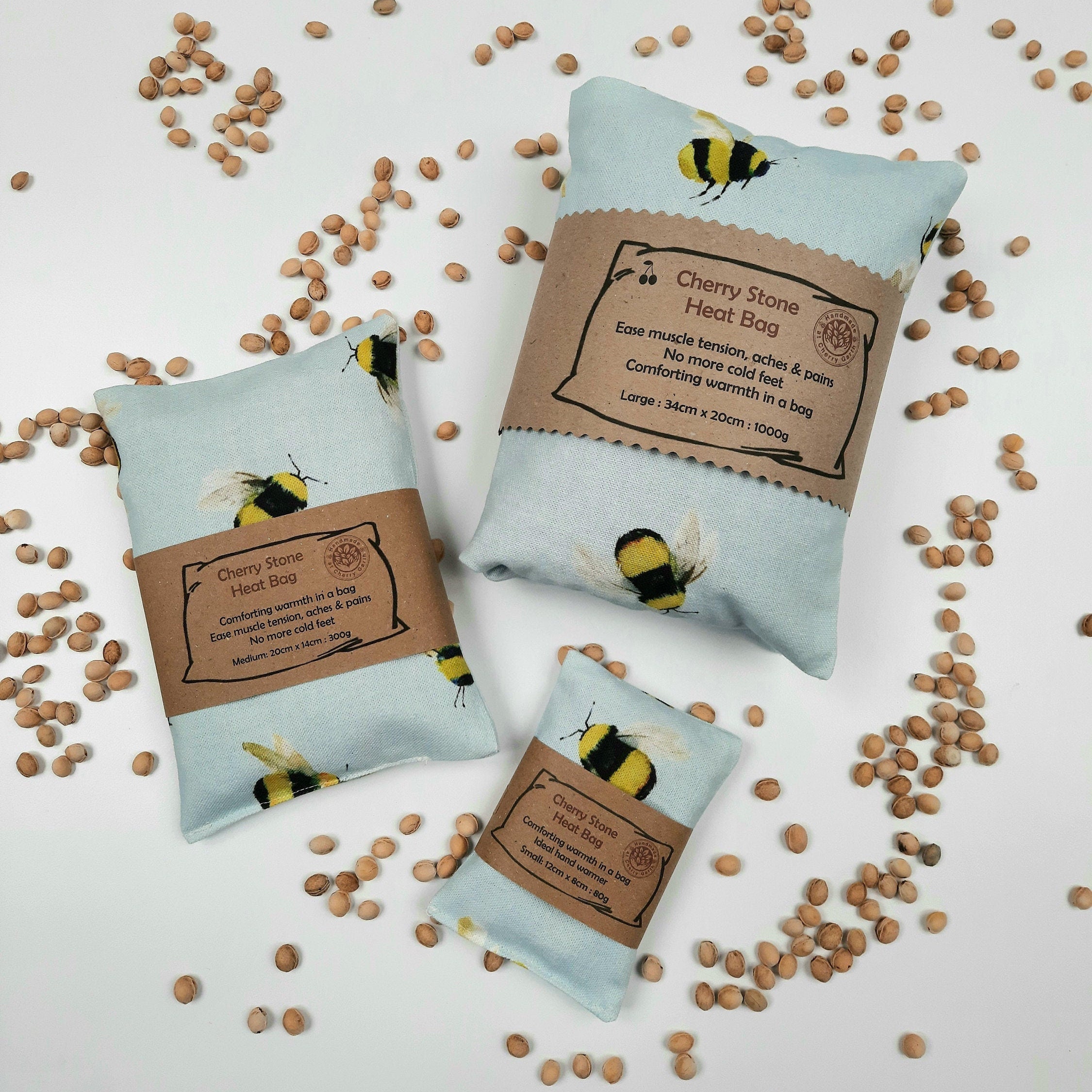 Cherry Stone Heat Pillow bag 100 Natural heat Pack cold Pack optional Case cherry Pips Bag Bee Design Etsy UK
