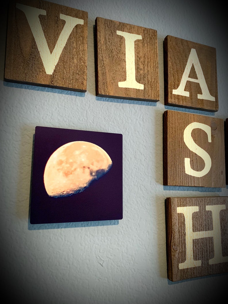 Wood Crossword Letter Wall Decor Etsy