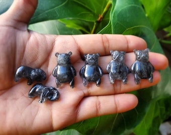 Seven Hand Carved Tiny Marble Elephants Egypt