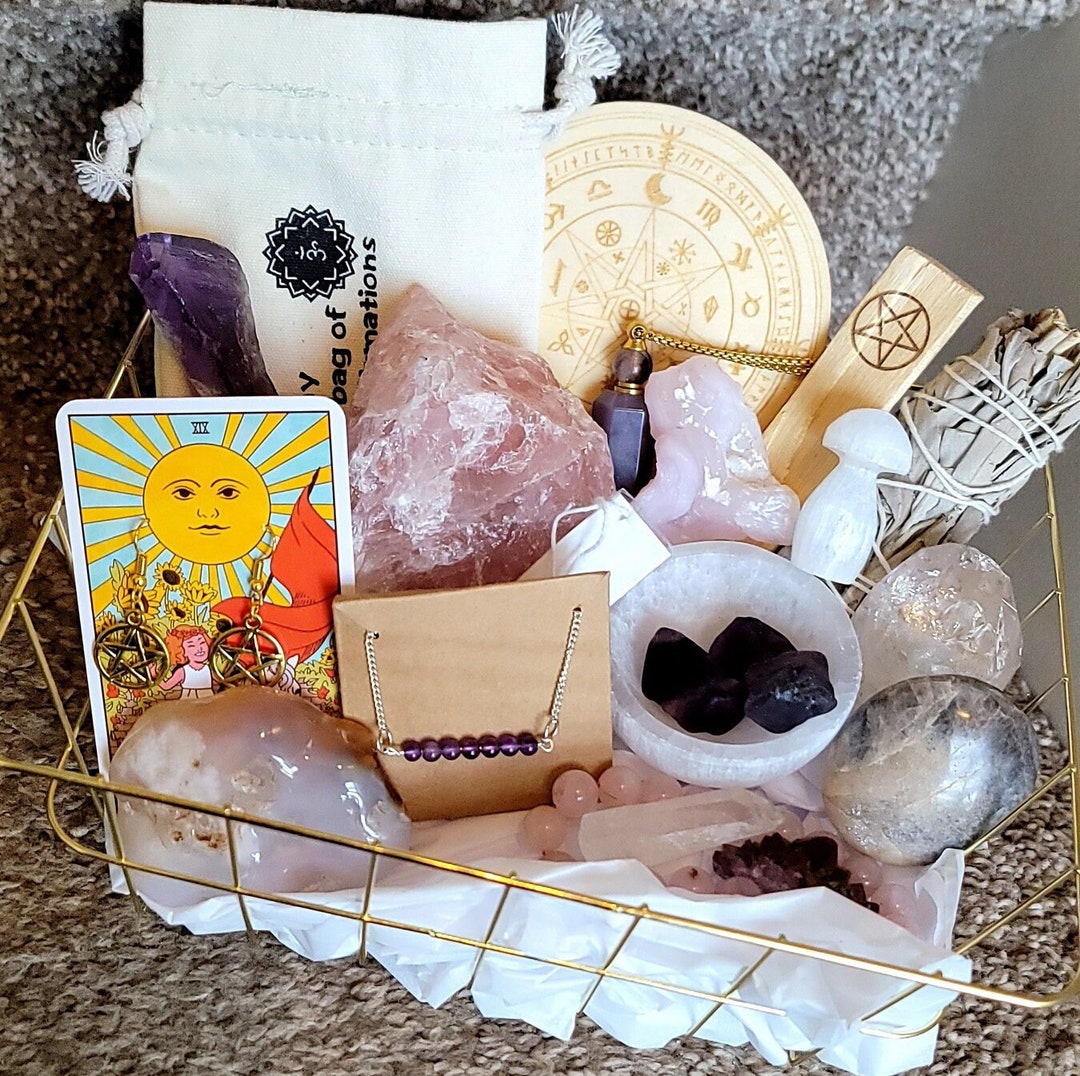 Your Pick Crystal Gift Basket/sweary Affirmation Cards/birthday