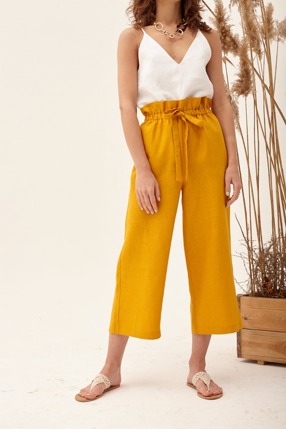 Culottes de mostaza culottes de cintura alta culottes | Etsy México