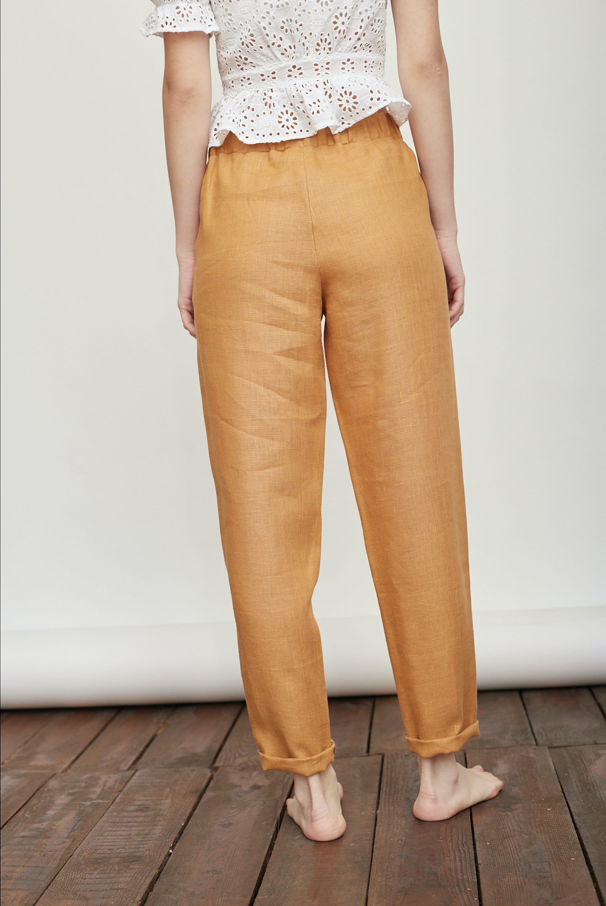 Banana Linen Pants High Waisted Pants Natural Linen Pants Etsy