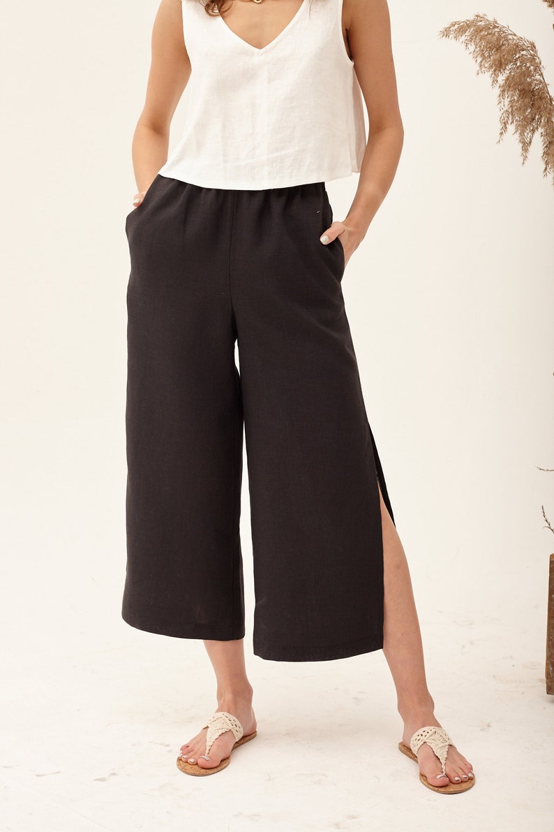 Long culotte palazzo pants flowy summer pants baggy | Etsy