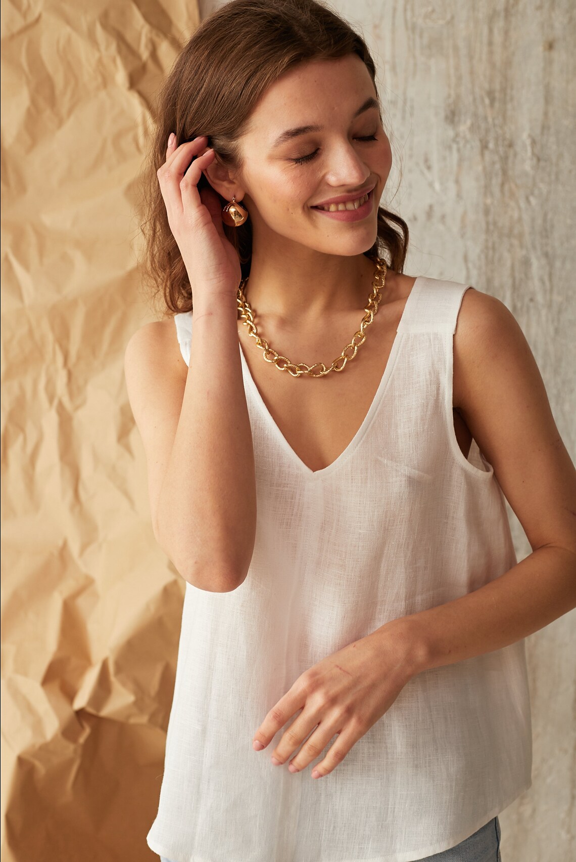 Linen Tops for Women Soft Linen Linen Sleeveless Top V Neck Etsy