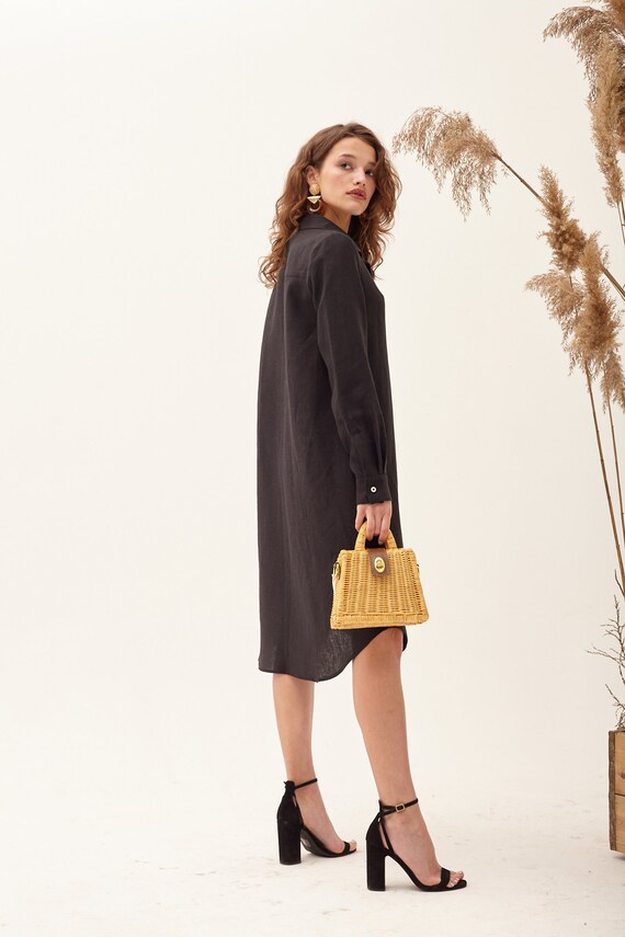 linen beach shirt dress