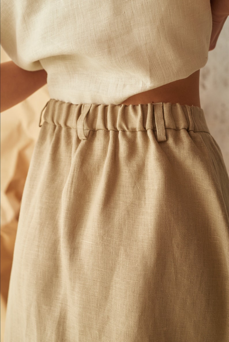 Front Button Skirt Casual Midi Skirt Buttoned Skirt Linen | Etsy