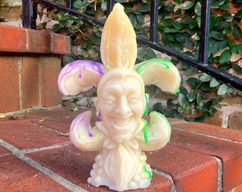 Court Jester Fleur de Lis Candle | Mardi Gras Candle | New Orleans Saints