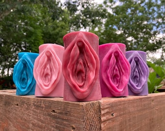 Yoni Blossom Pillar Candle: 100% Beeswax, Essential Oils Scented