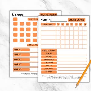 Complete Chore Chart System for Kids Daily and Weekly Chores and ...
