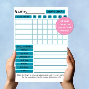 Complete Chore Chart System for Kids Daily and Weekly Chores and ...