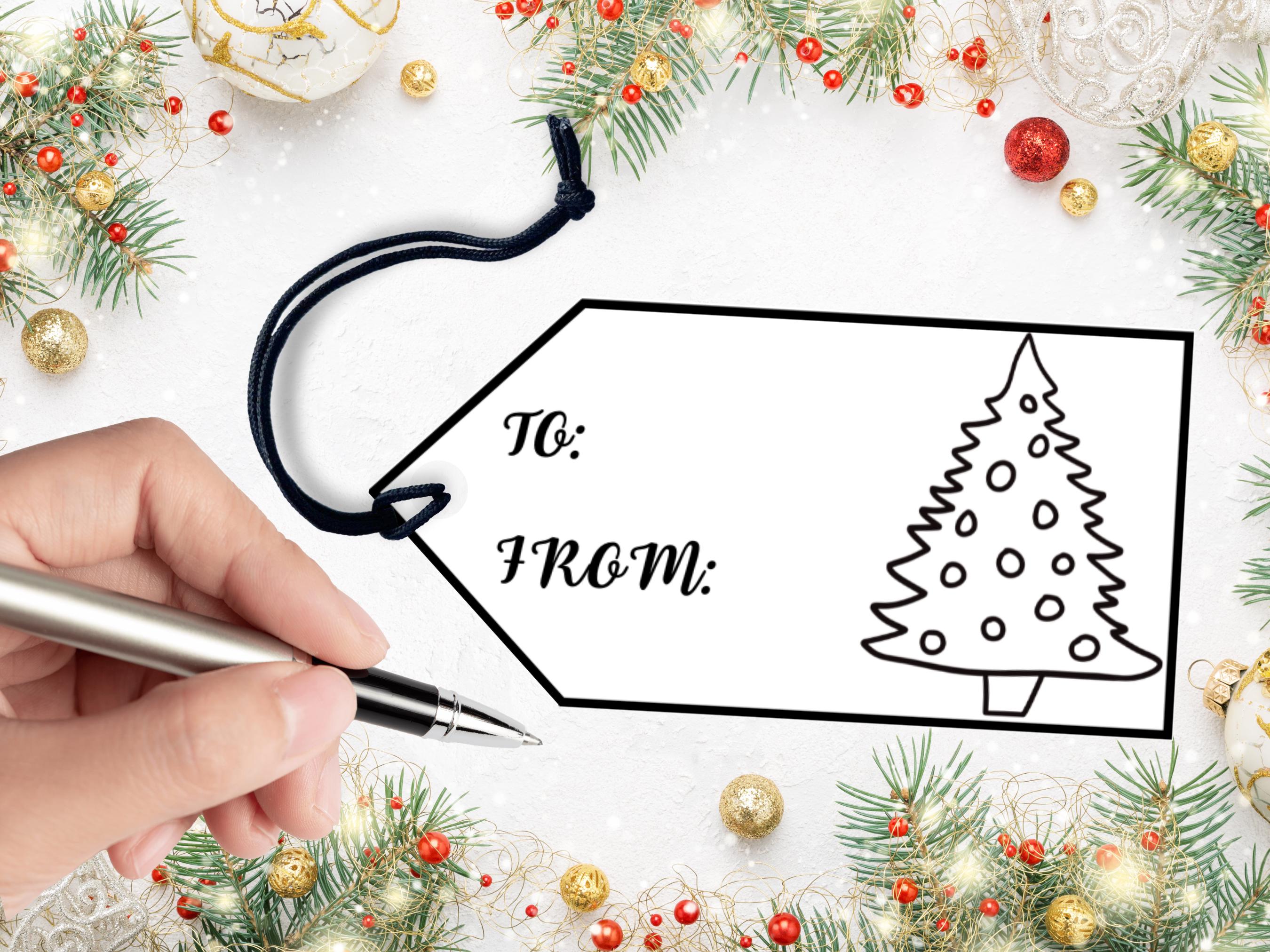 Printable Coloring Christmas Gift Tags to and From Something to Wear