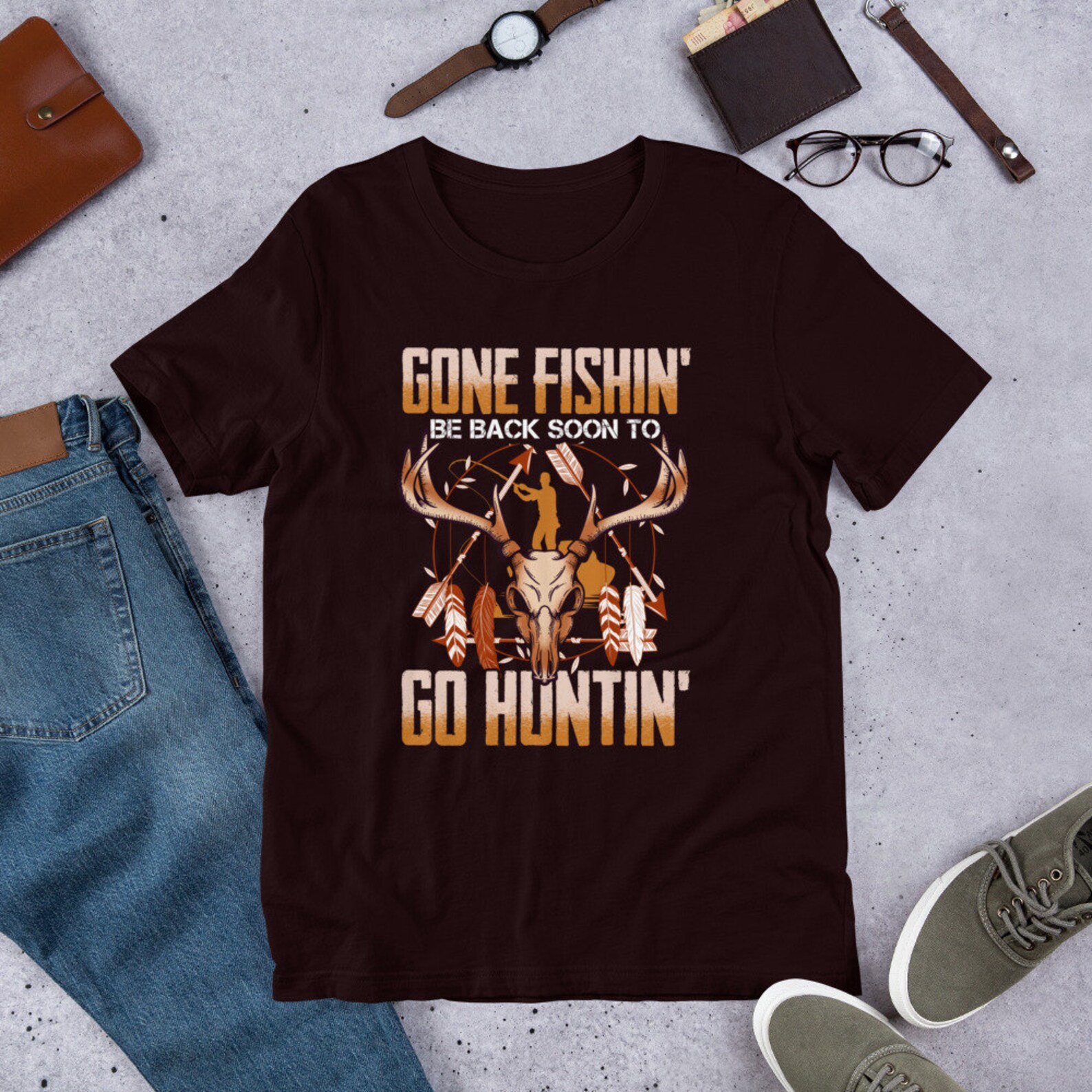 Fishing and Hunting Shirt Hunter Fisherman Deer Tshirt Etsy