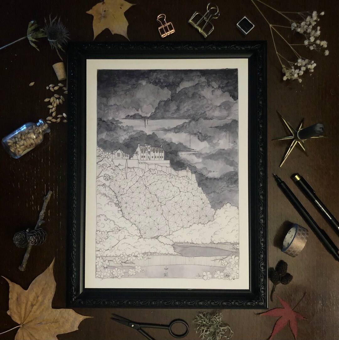 Art Print • Castle Drama A4 • Edinburgh Castle - Etsy UK