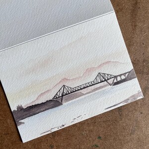 Tarjeta en blanco • Tonos pastel del atardecer en Connel Bridge y Mull