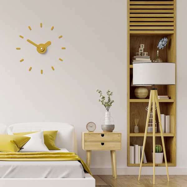 OnTime Wall Clock, No drilling wall, Butter Yellow, 48-60 Cm. (19.5-24.4 inch) Design Awarded