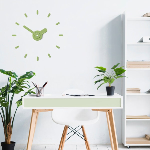 OnTime Wall Clock, No drilling wall, Avocado Green, 48-60 Cm. (19.5-24.4 inch) Design Awarded