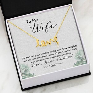 To My Wife Scripted Love Gold Necklace, Gift for Wife, Necklace - Etsy