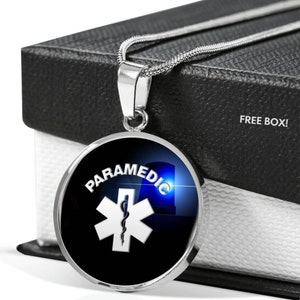 Paramedic Silver Necklace - emt wife - paramedic Wife jewelry - emt gift - girlfriend jewelry - star of life necklace - anniversary gift