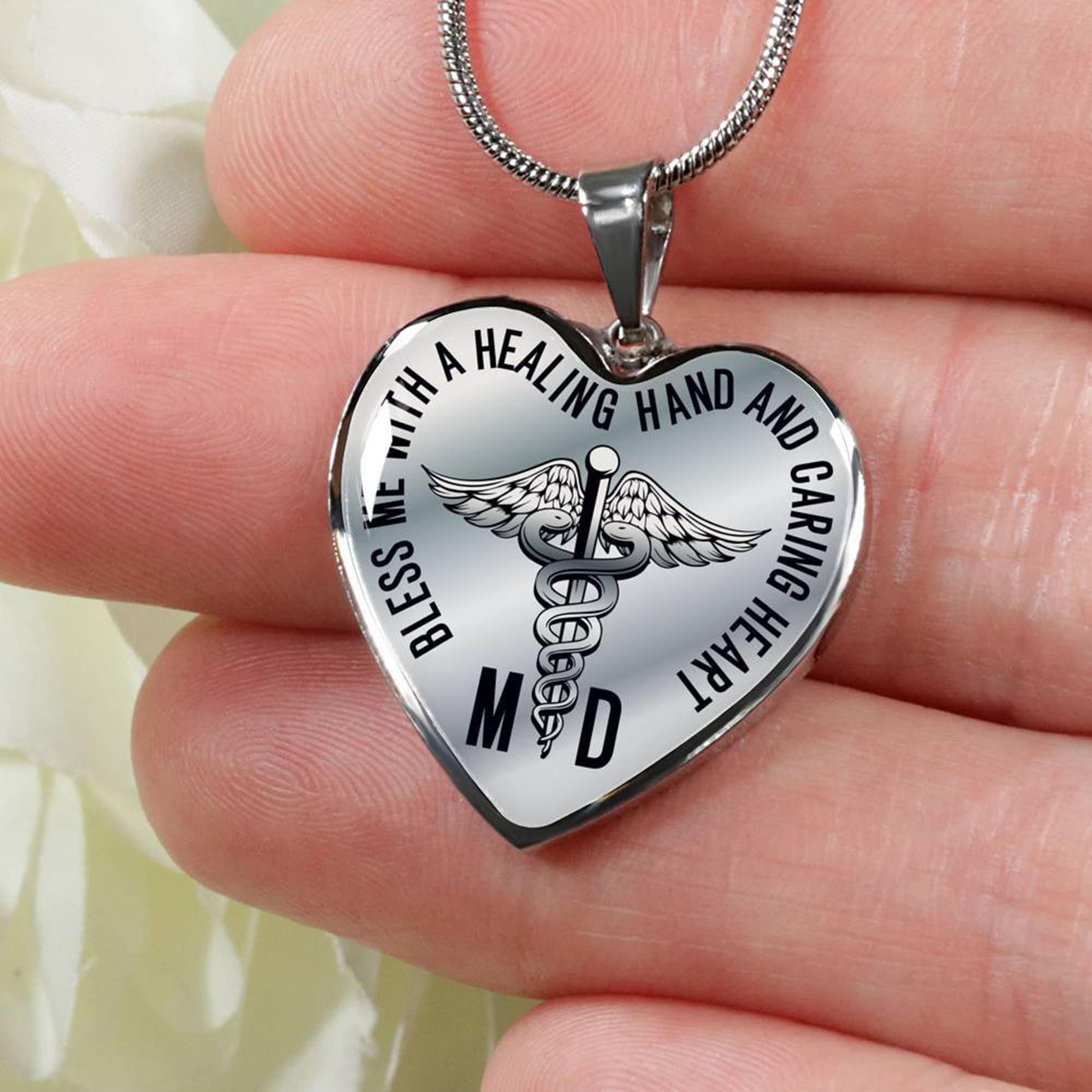 Medical Doctor Necklace MD Necklace Med Student Etsy