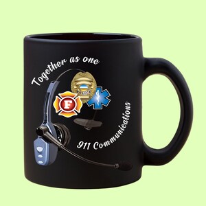 Together As One Firefighters, Police Officer, Paramedic, EMT and Dispatcher Mug, Gift for First Responders