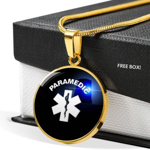 Paramedic Gold Necklace - emt wife - paramedic Wife jewelry - emt gift - girlfriend jewelry - star of life necklace - anniversary gift