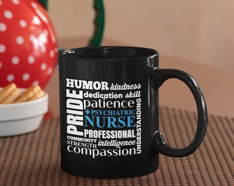 Psych Nurse Mug, funny psychiatric nurse practitioner mug, mental health nurse gift for psych nurse, rn mug, nursing school graduation gifts