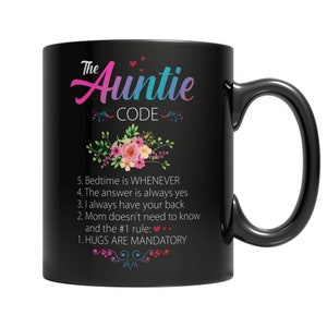 The Auntie Code  Black Mug