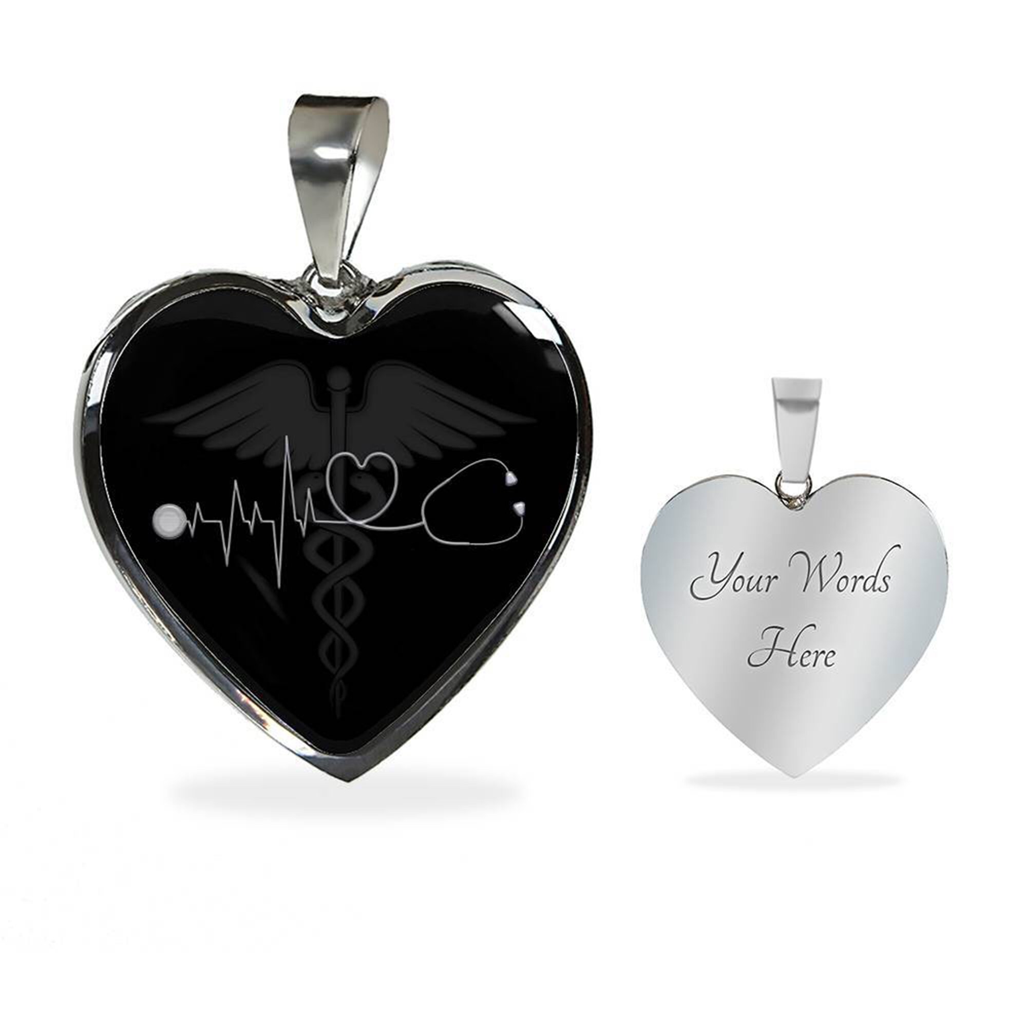 Nurse Stethoscope Heartbeat Charm Gift, Doctor Necklace, Nurse Gift