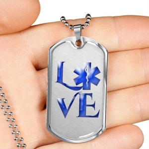 Love My EMT Necklace, EMT Necklace, EMT Wife Necklace, Paramedic Necklace, First Responder Necklace, I Love My Paramedic, Gift for Her