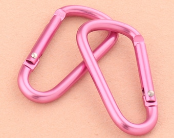 100PCS Aluminum Carabiner D-Ring Key Chain Clip Snap Hook Karabiner Camp USA TD 