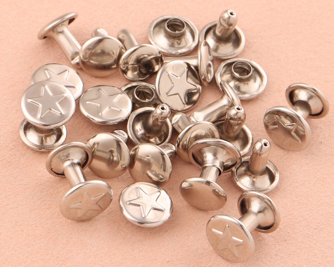 9mm Silver Double Cap Star Rivets,metal Button Round Rapid Rivet ...