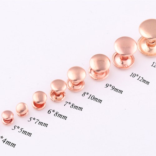 6mm Rose Gold Double Cap Rivetsmetal Button Round Rapid - Etsy