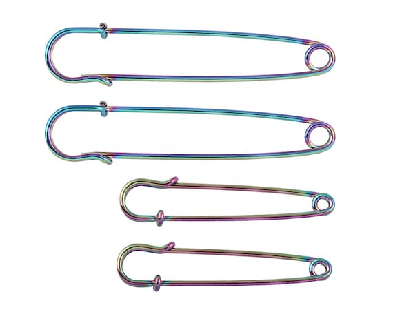 10pcs Beautiful Design Safety Pins 76mm Rainbow Pins, Clothing Shawl Pin  Brooch Pins Large Safety Pin for Label Earring 