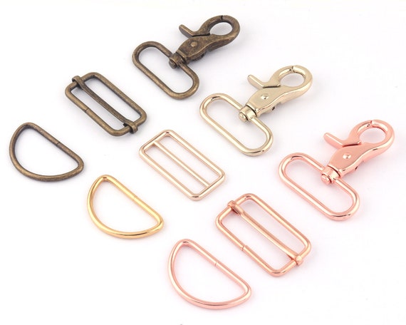 56 Pieces D Rings for Purse Bag Hardware Purse Hardware for Bag Making  Buckles Craft (Gold,25 mm)