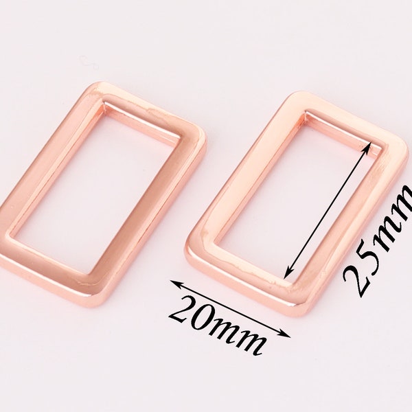 25mm Metal Rectangle Buckle Ring for Bag Belt Loop Strap,rose gold Handbag Purse Bag Making Hardware,square buckle purse ring 8pcs