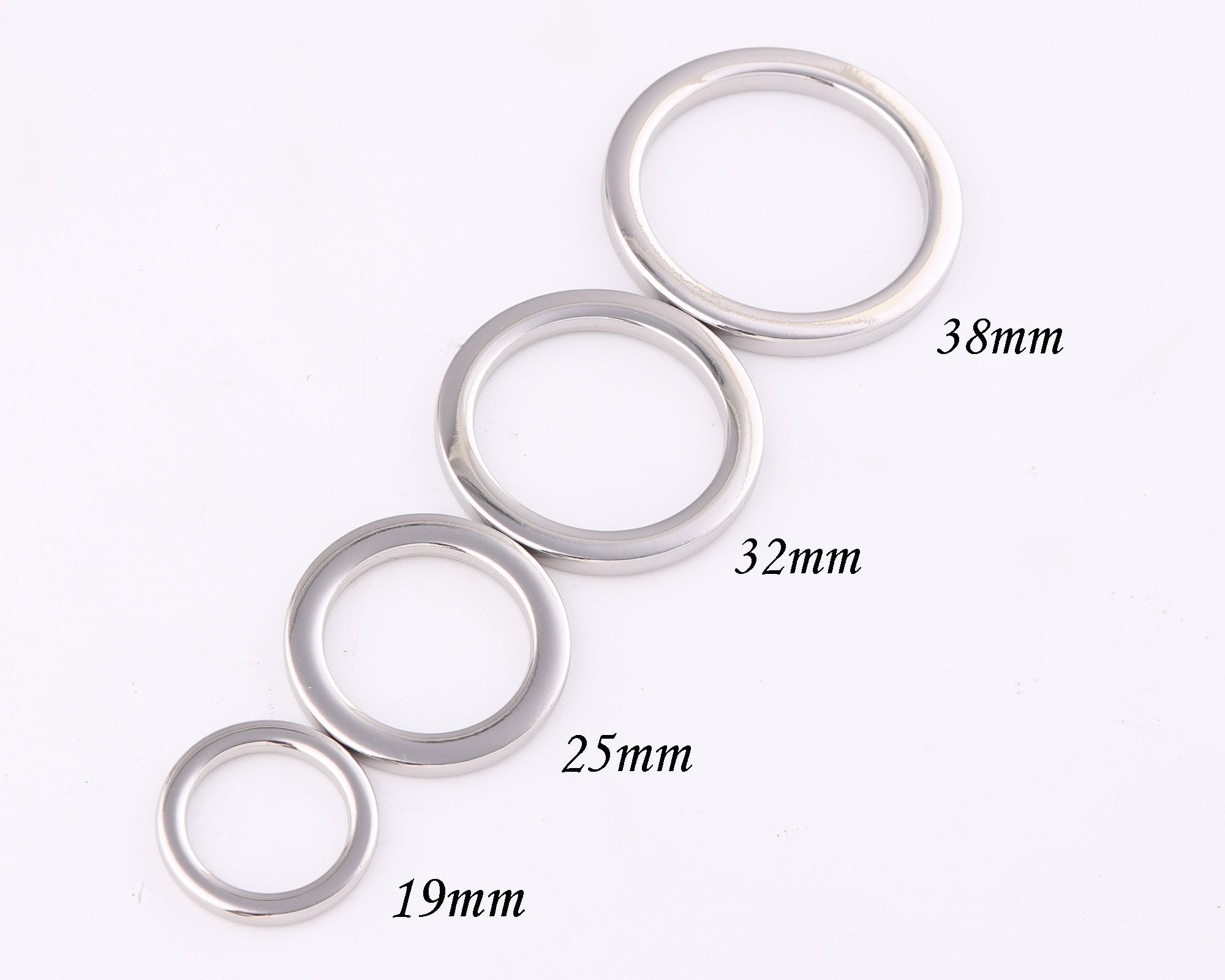 1938mm Metal O Rings Welded Loop Silver Round Strap Ring Etsy