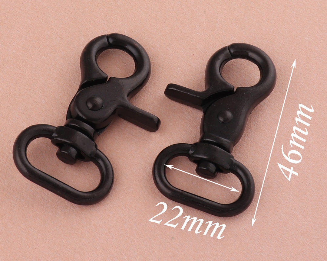 4pcs 22mm Black Lobster Clasp,swivel Hook Purse Clasps,bag Hooks Alloy