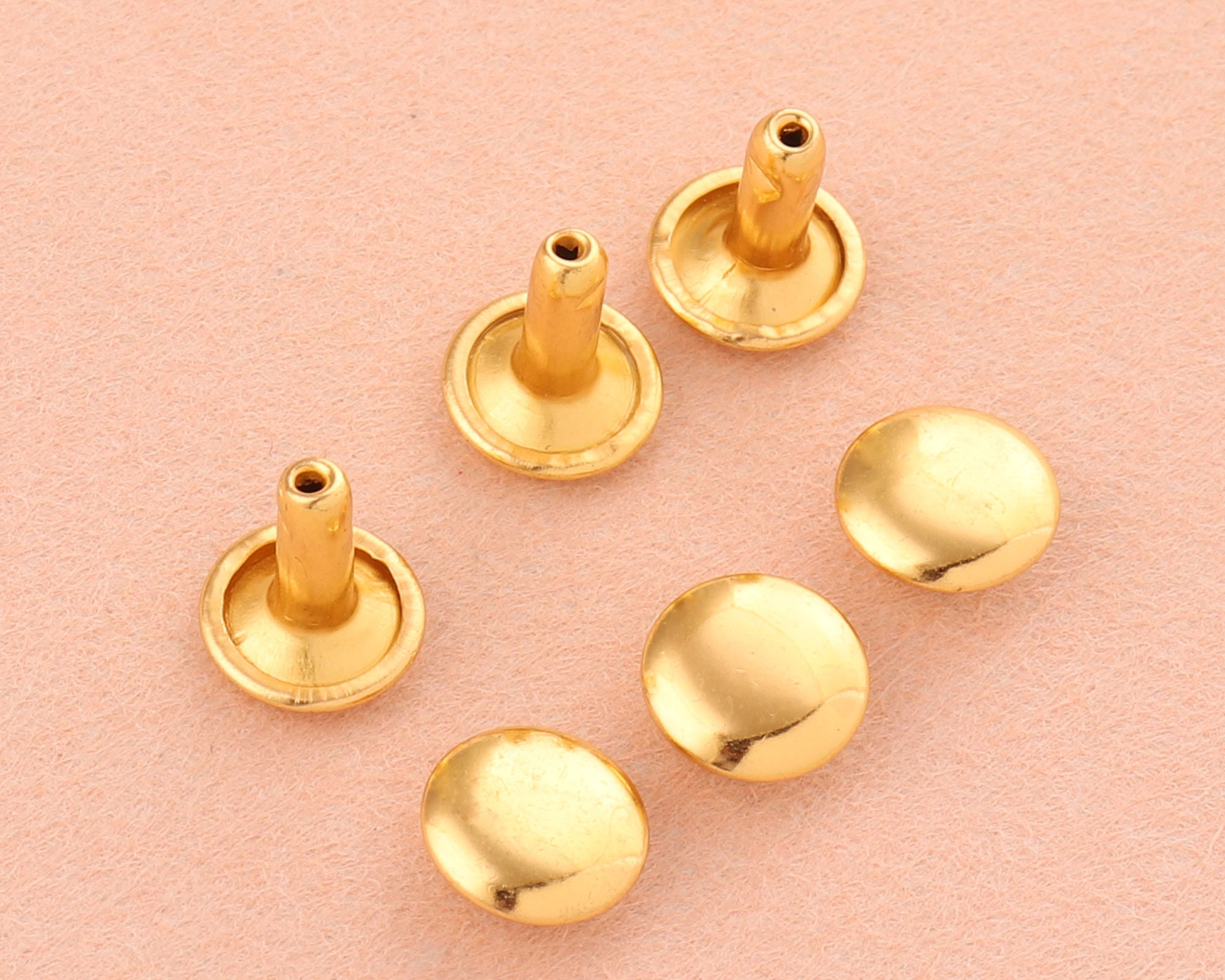 7mm gold Double Cap RivetsMetal Button Round Rapid Etsy