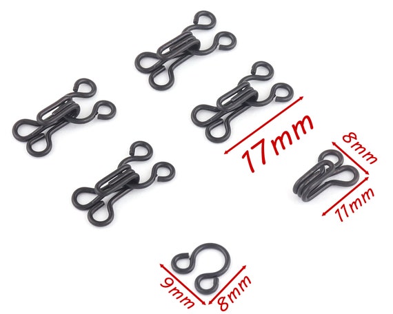 Black Mini Hook and Eye Clasp,fasteners for Dresses Lingerie Shirts Bra  Making for Barbie Doll Clothes Sewing Projects,mini Craft Supply DIY -   Canada