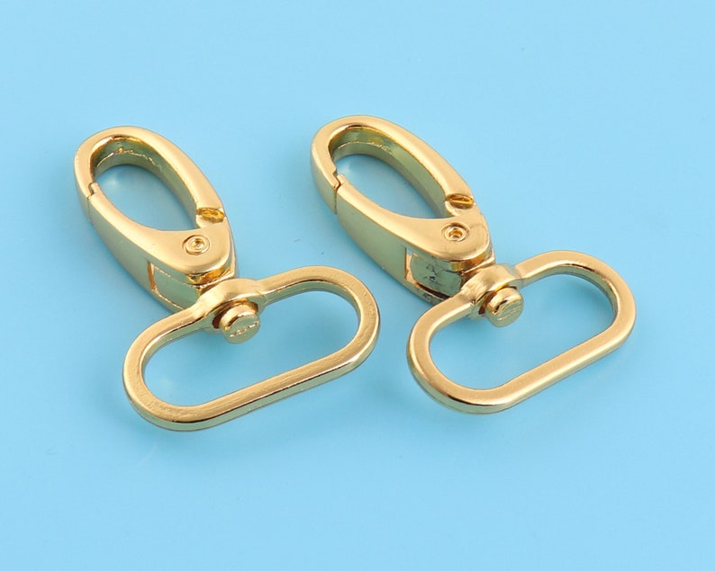 6Pcs 25mm gold lobster clasp,1inch swivel hook,alloy swivel clasps,Purse Clasps,strap hoop,Handbag Snap,Purse Hook