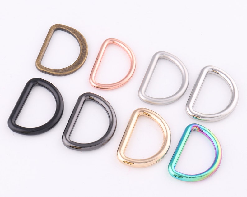 25mm Rainbow D Rings slide adjustable buckles Loop,Metal D ring Belt strap Buckles,bag purse clasp Handbag Hardware leather Finding Webbing