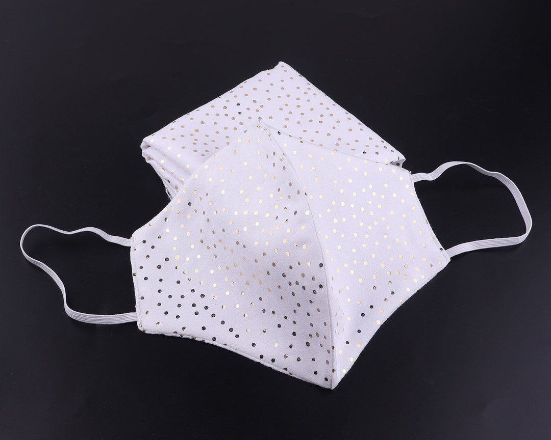 White Spots Fabricsface MASK Fabric Handmade Face Masks Scrap Etsy