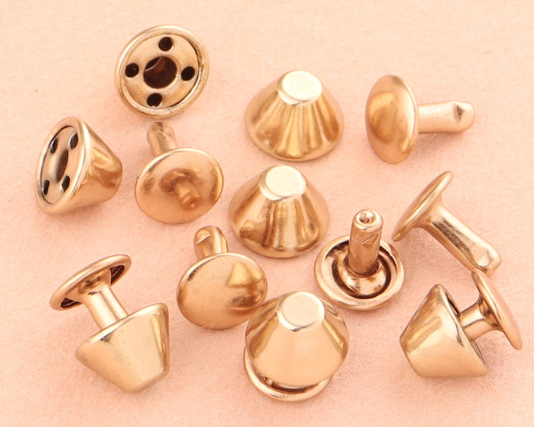 9mm Light Gold Double Cap Rivets,metal Button Round Rapid Rivet,antique