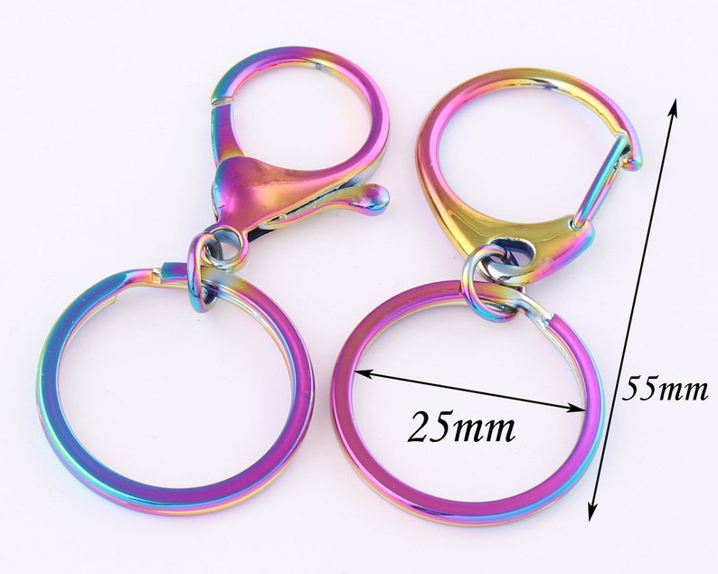 25mm Rainbow Lobster Swivel Claw Clasps With Ringswivel Hook Etsy