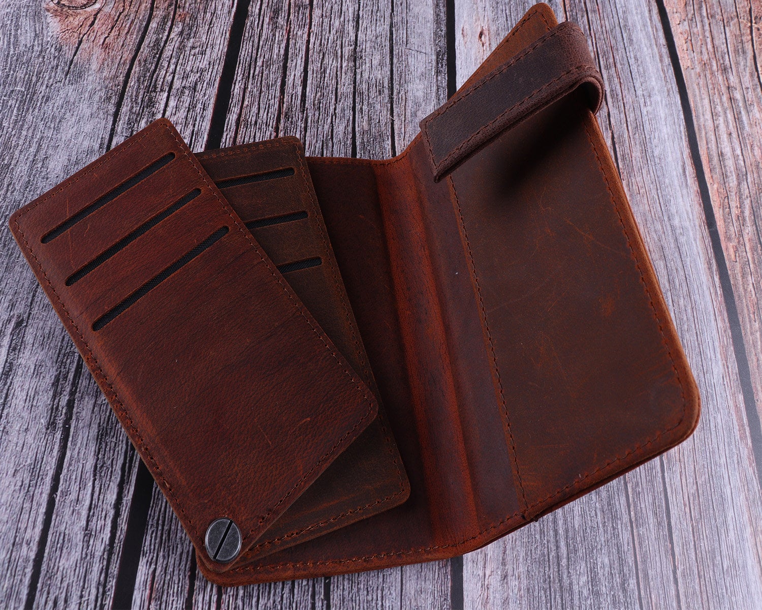 Genuine leather mans Walletslim purseLeather Card | Etsy