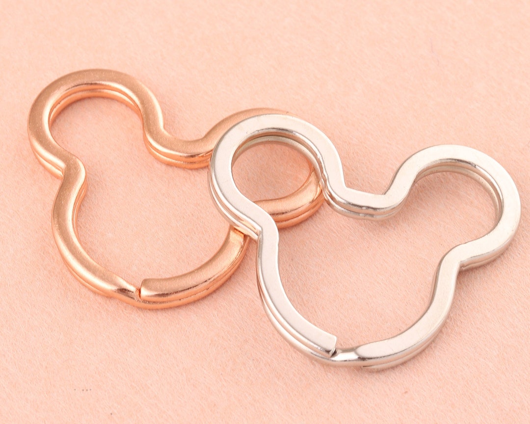 Mickey Mouse Split Key Rings Key Chain Supplies,silver Rose Gold ...
