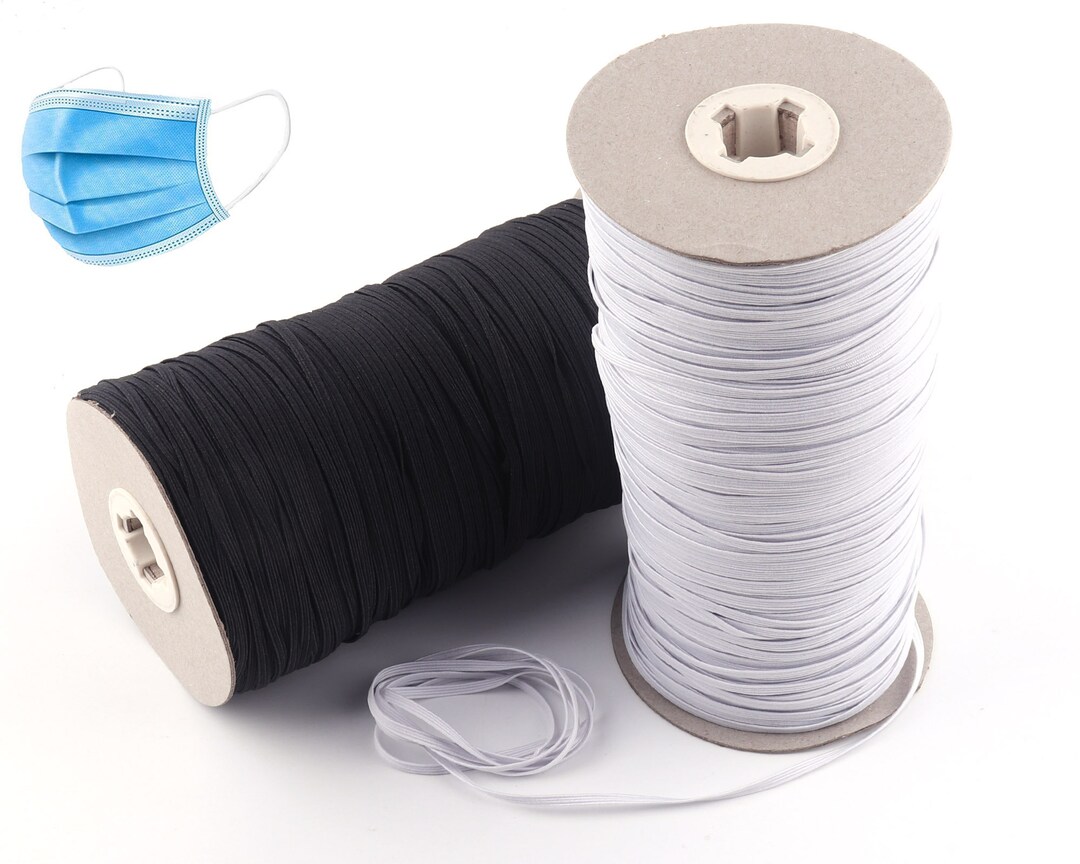 3mm Black Flat Elastic Cord for Face Mask Stretch Cord Elastic Etsy