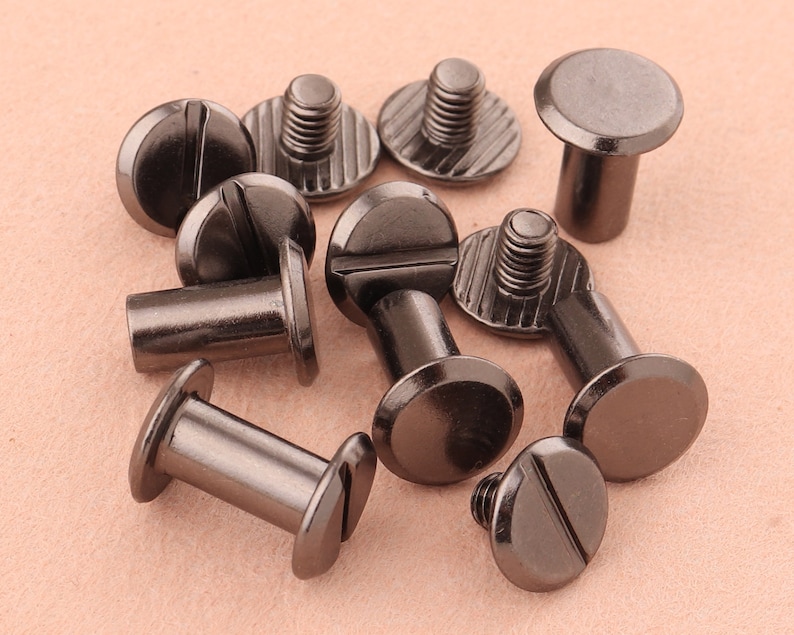 913mm Gunmetal Screw Rivets Metal Button Screw Back Studs Etsy