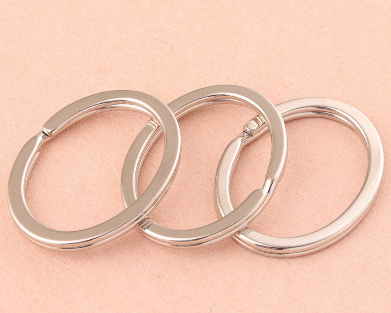 Silver Oval Split Key Rings Key Chain Supplieso Round Ring Etsy